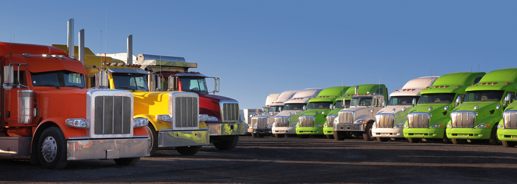 Modern Parked Truck Fleet